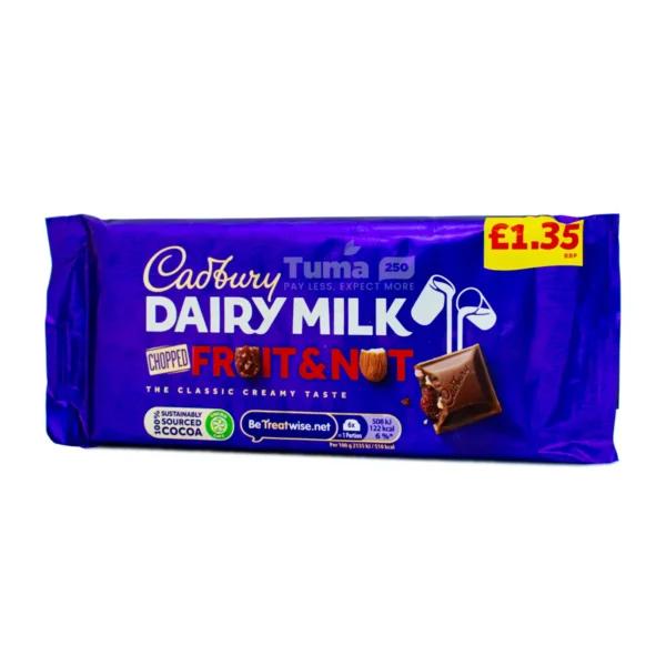 Cadbury Dairy Milk Fruit & Nut Chocolate Bar -95g