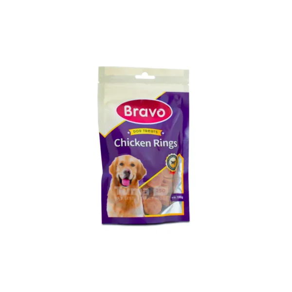 Bravo Chicken Rings Dog Treat 100g