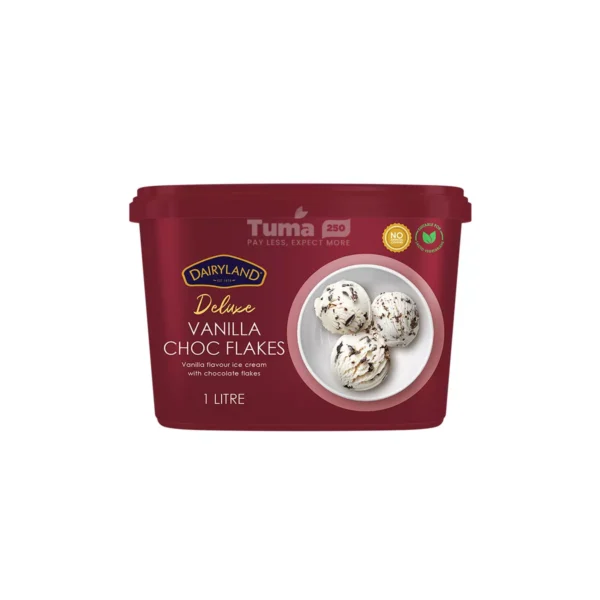 Dairyland Deluxe Vanilla Choc Flakes Ice Cream 1L