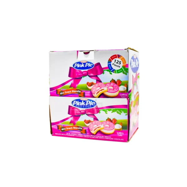 Lavas Pink Pie Mini Snack Biscuits Strawberry Flavour 125pcs